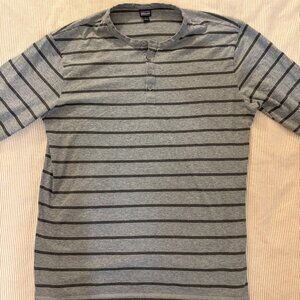 Striped Gray Men's Patagonia Henley - Large